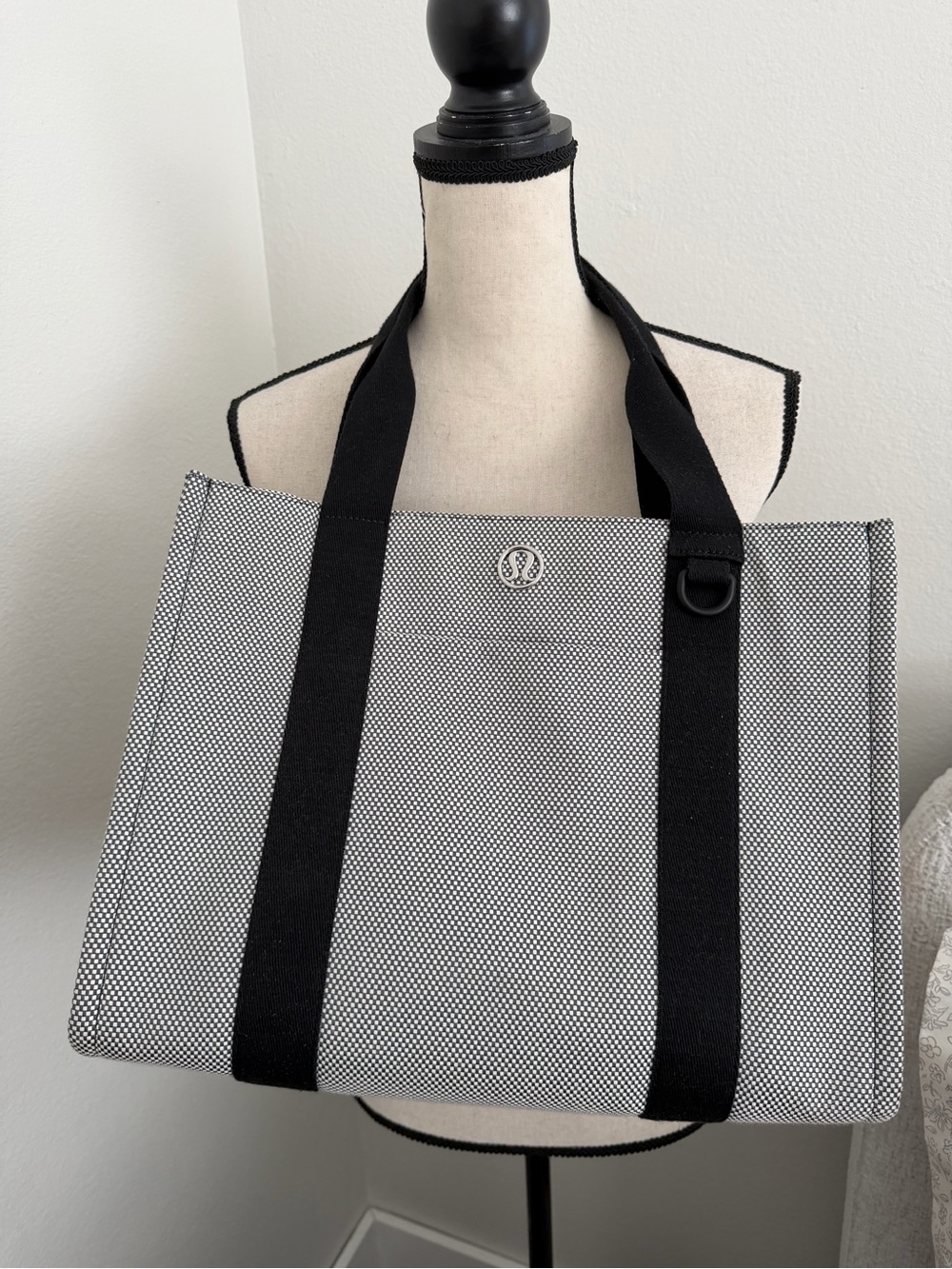 Lululemon Large Canvas Tote in Black and White